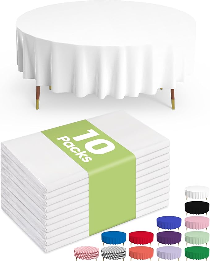 Pureegg Plastic Table Cloth Disposable 10 Pack, Decorative Tablecloths by Pureegg