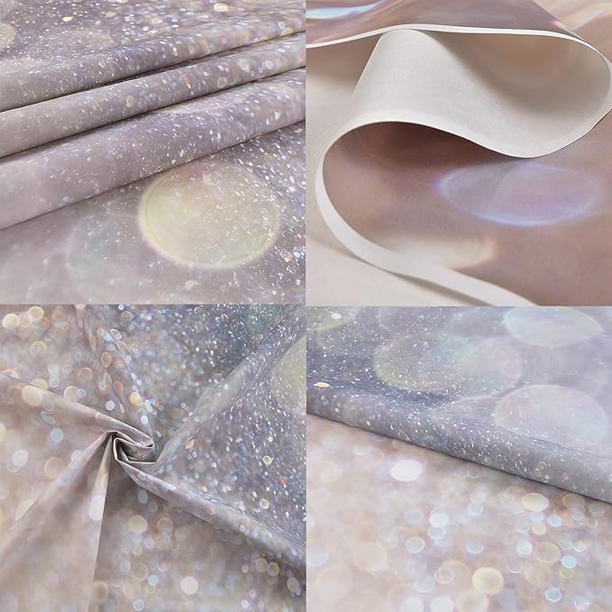 Mocsicka 7x5 Bokeh Photography Backdrop Blue Grey Spots Sparkle Background - Image 3