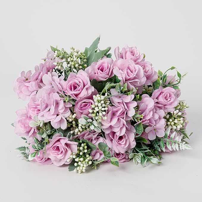Artificial Flower 5 Branches Artificial Silk Fake Flowers Bouquet Small Roses - Image 3