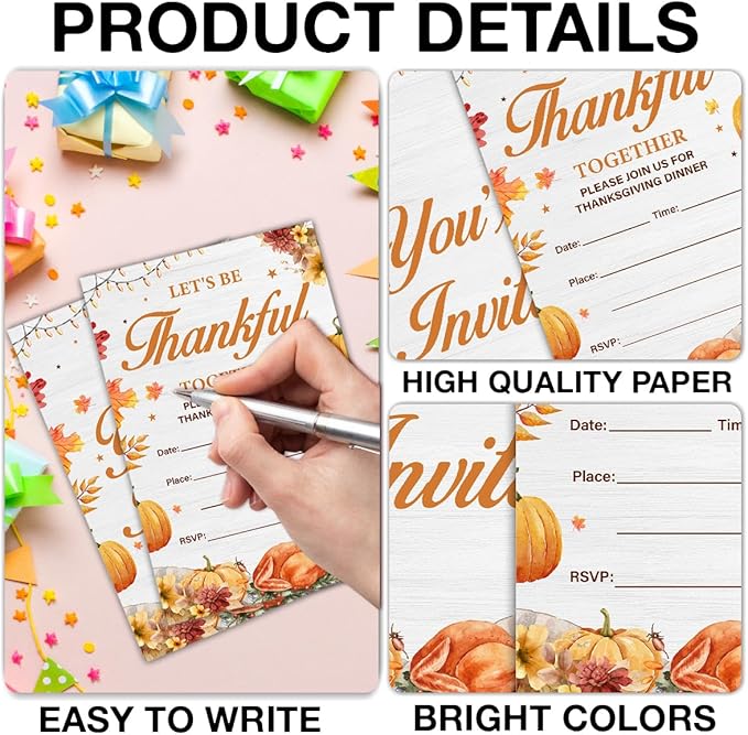 Thanksgiving Party Invitations, Fall Pumpkins Friendsgiving Thanksgiving Dinner - Image 3