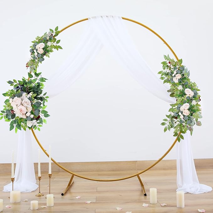 Wedding Arch Draping Fabric White Arch Drapes Sheer Backdrop Curtain - Image 9