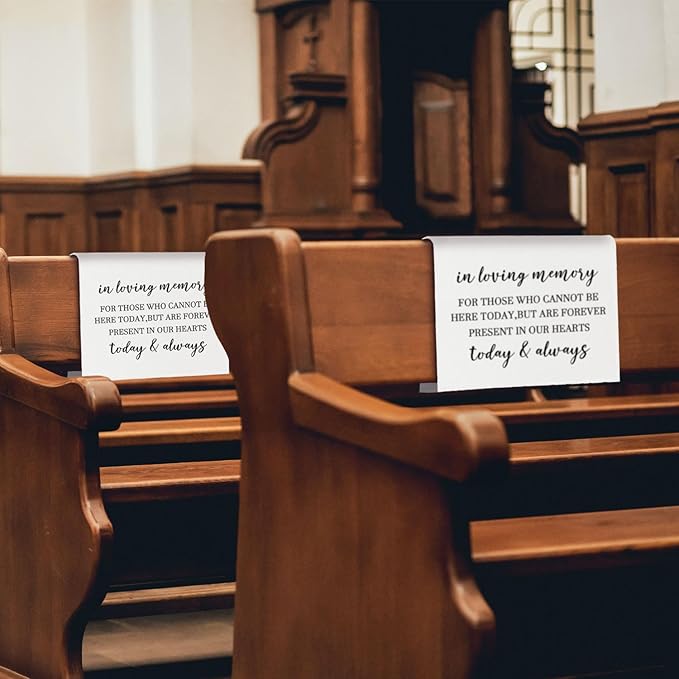 In Loving Memory Wedding Sign, Reserved Memorial Chair Signs Pew Cloths Seating - Image 4