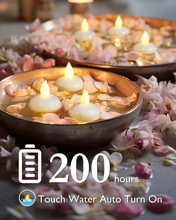 Homemory 36 Pack Flameless Floating Candles, Warm White Led Flickering Tealight - Image 2