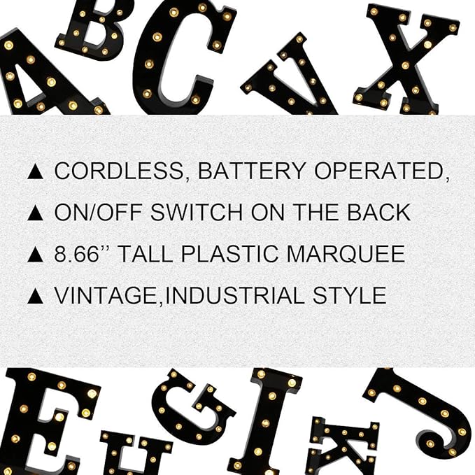 Black Bar Sign, Marquee Light Up Letters LED Marquee Number Lights Sign - Image 6