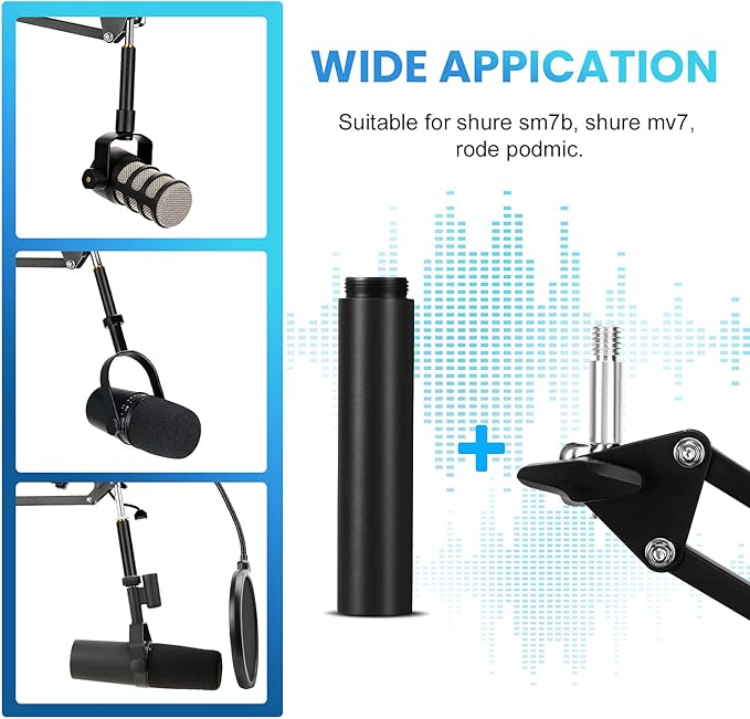YOUSHARES Mic Stand Extension, 5/8" Female to 5/8" Male Microphone Extension - Image 3
