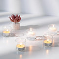 NUPTIO Glass Votive Candle Holders: Set of 12 Clear Tea Light Holders by Nuptio