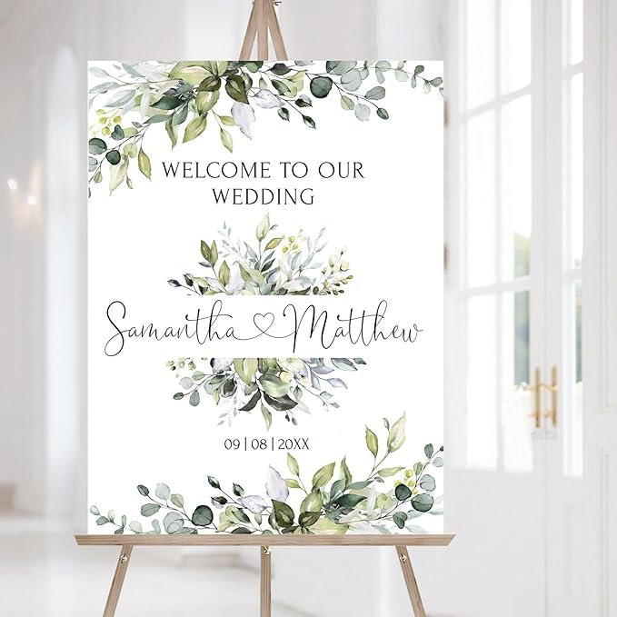 Personalized Wedding Welcome Sign, Flowers Wedding Welcome Sign, Wedding - Image 4