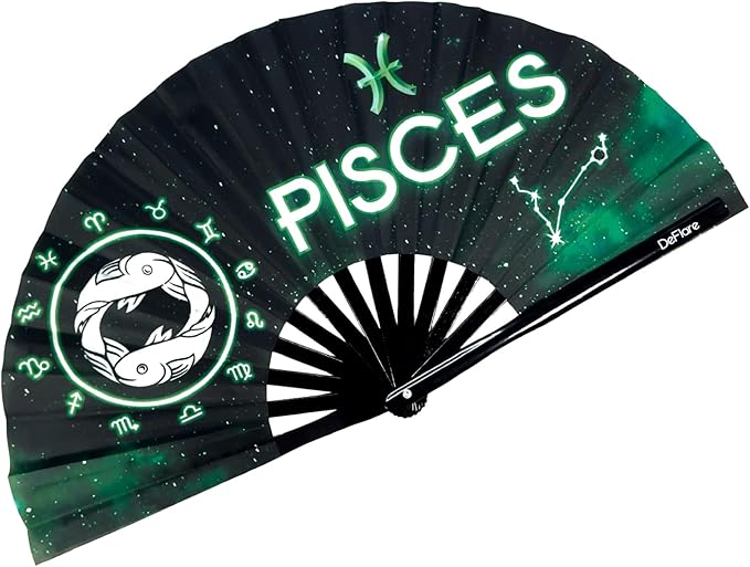 DeFlare | Cosmic Zodiac Rave Fan | Zodiac Sign Hand Fan | Astrology Rave Fan | by DeFlare-RaveFestivalFans