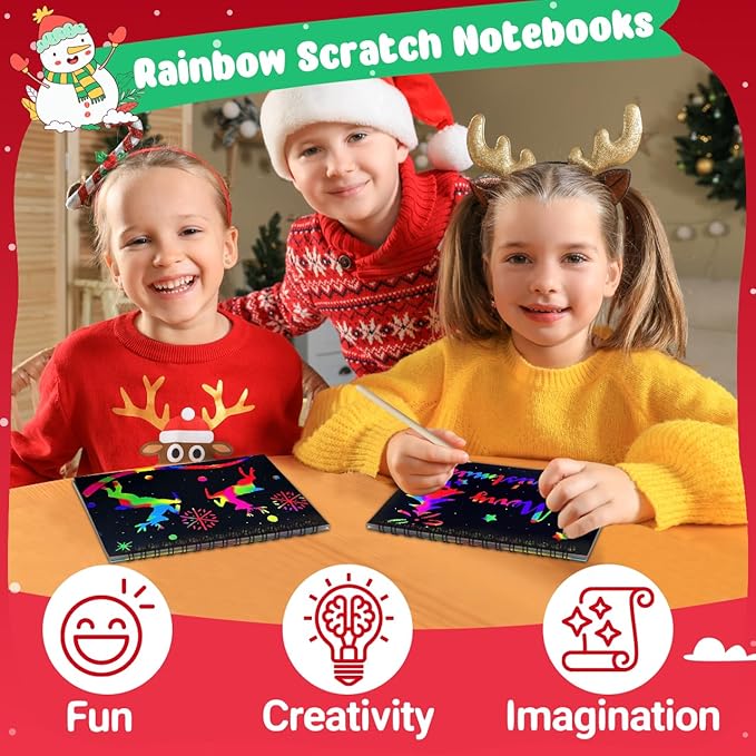 ZMLM Rainbow Scratch Party Favors Kids: Birthday Gifts Toy Bulk Scratch Art - Image 5