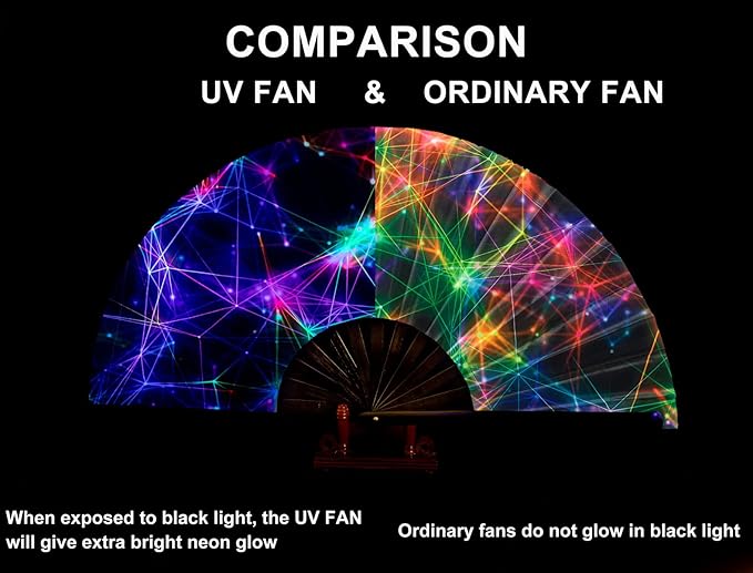Amajiji Rave Folding Hand Fan Popping Fans - Image 5