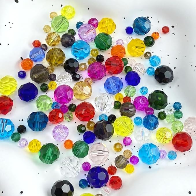 100 PCS 8mm Crystal Glass Beads Round Multiple Faceted Loose Spacer Glass Beads - Image 4