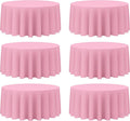 BRILLMAX 6 Pack Pink Round Tablecloths 132 Inch by BRILLMAX