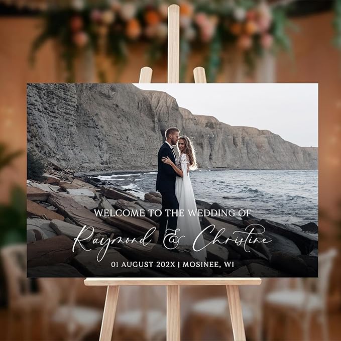 Personalized Wedding Photo Acrylic Welcome Sign – Custom Picture Board - Image 2