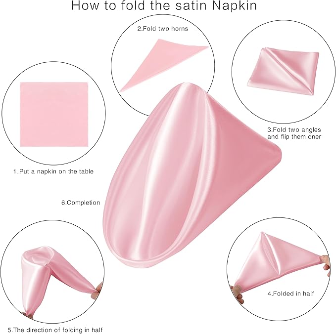 36 Pack Square Satin Dinner Napkins, 16x16 Inches Silky Soft Smooth Table Cloth - Image 7