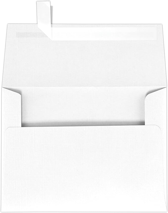 LUXPaper A7 Invitation Envelopes | Peel & Press | 5 1/4" x 7 1/4" | White Linen by LUXPaper