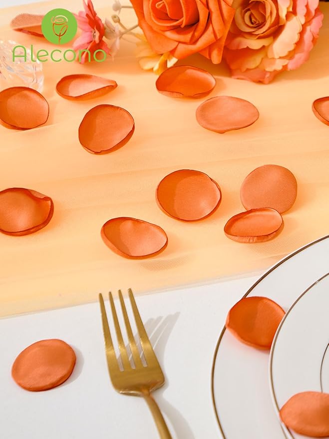 Alecono  Silk Rose Petals, Faux Orange Flower Petals - Image 5