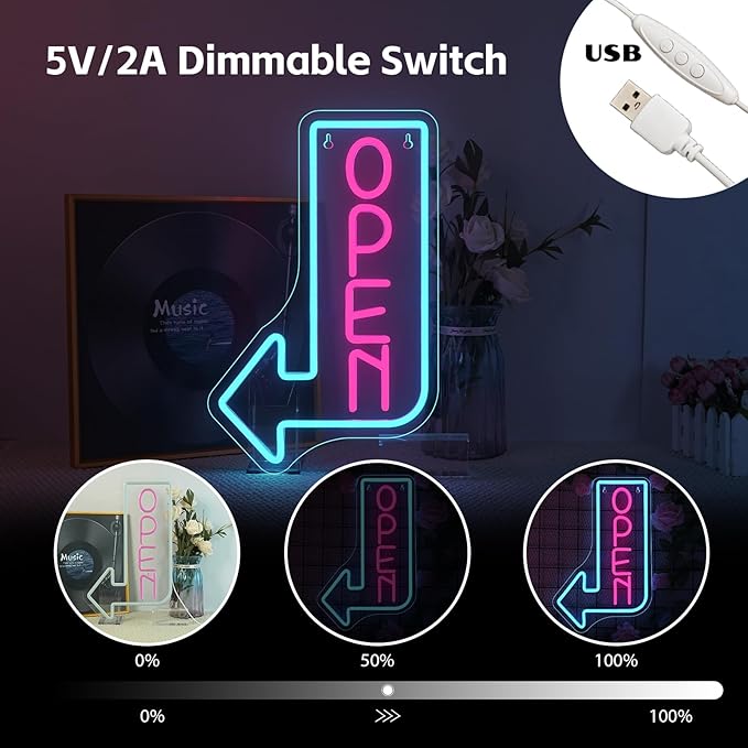 Looklight Blue Open Arrow Neon Sign Dimmale Neon Lights - Image 5