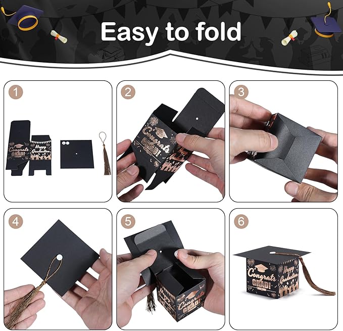 COTOPHER 36 Pack Mini Graduation Cap Gift Boxes - Image 6
