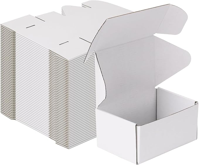 MEBRUDY 6x4x3 Inches Shipping Boxes Pack of 50, Small Corrugated Cardboard Box by MEBRUDY