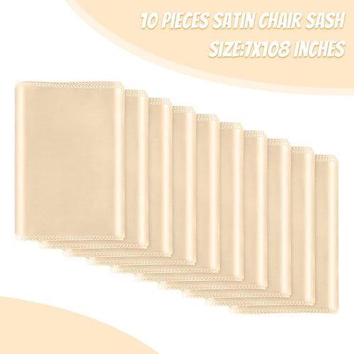 10 PCS Satin Chair Sashes Bows Universal Chair Ribbon Ties Back Sash - Image 2