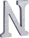 TONIFUL 8 Inch Silver Glitter Letter N Table Centerpiece A-Z Silver Birthday by TONIFUL