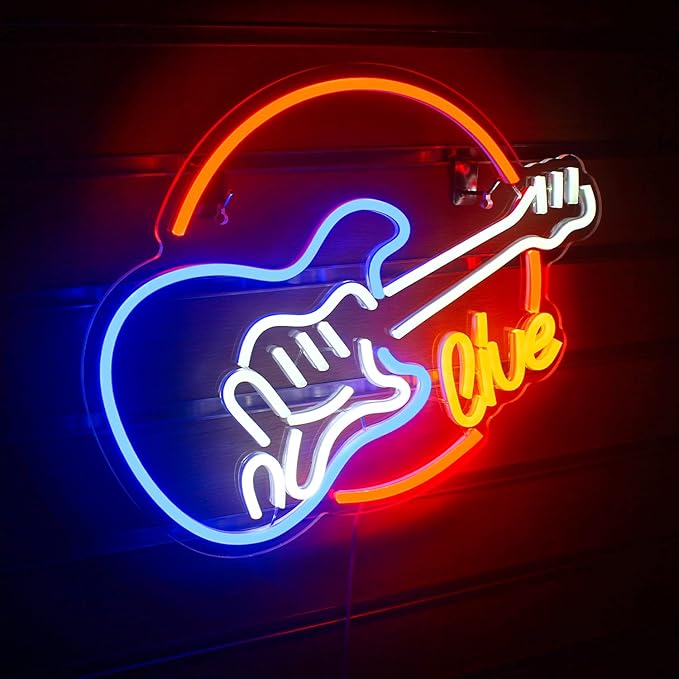 Wanxing Live Music Neon Signs Guitar Shape LED Signs Game Art LED Neon Signs - Image 2