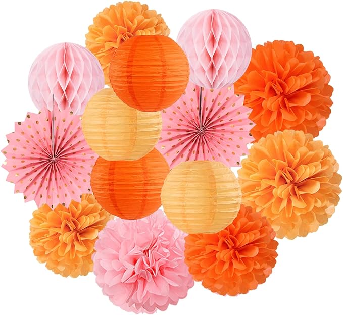 Pink-Orange Groovy-Thanksgiving Engagement Party-Decorations by OURUOLA