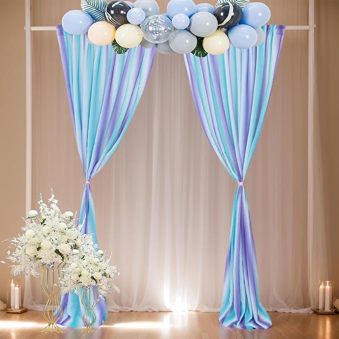 DUOBAO 2-Pack Mermaid-Inspired Chiffon Curtain Panels - Image 4