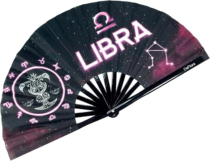 DeFlare | Cosmic Zodiac Rave Fan | Zodiac Sign Hand Fan | Astrology Rave Fan | by DeFlare-RaveFestivalFans