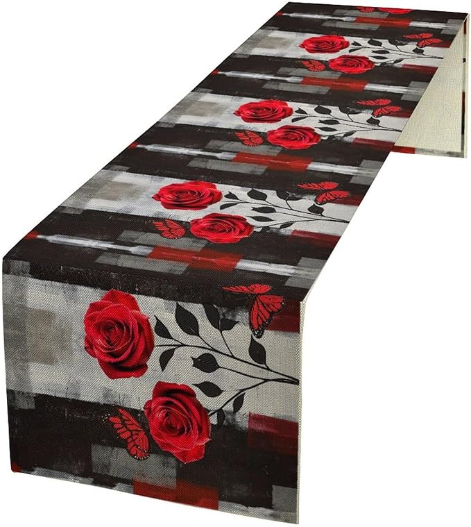 Abstract Art Rose Table Runner, 13x60 Inch by Unknown