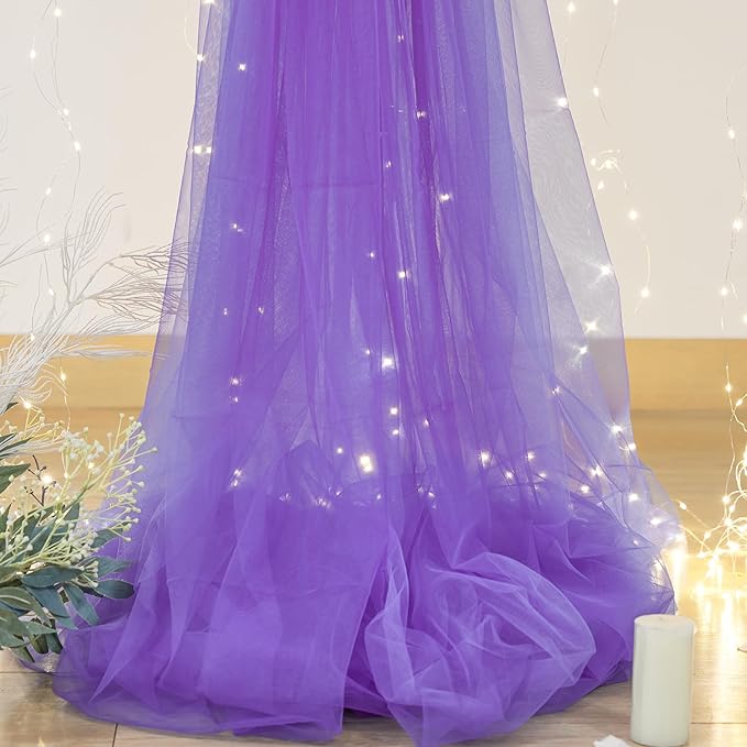 Purple Sheer Backdrop Curtains - Image 6
