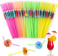 Paxcoo 50pc Umbrella Straws for Cocktails, Tropical Hawaiian Luau Party by PAXCOO