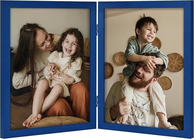 decorUhome Double 8x10 Picture Frame Vertical, Engineered Wood Bifold Photo by decorUhome