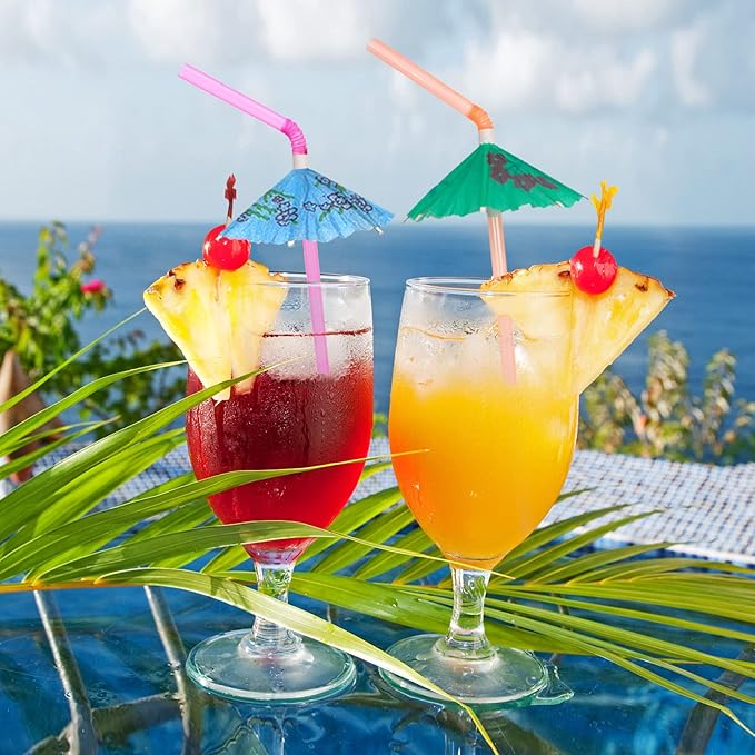 BLUE TOP 100pcs Umbrella Drink Straws 9.45 Inch Assorted Colors, Fancy Mini - Image 6