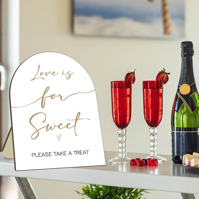 Bridal Shower Decor Supplies, Love is Sweet Please Take A Treat Sign, Love is - Image 4