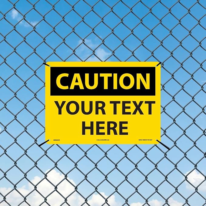 Custom OSHA Style Caution Sign 10" x 14" Plastic Sign, Customizable "Your Text - Image 3
