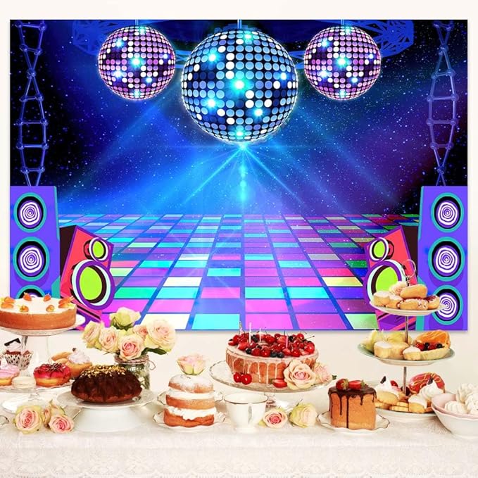 Dance Party Backdrop Retro 80s 90s Theme Stage Dance Ball Music Birthday Party - Image 5