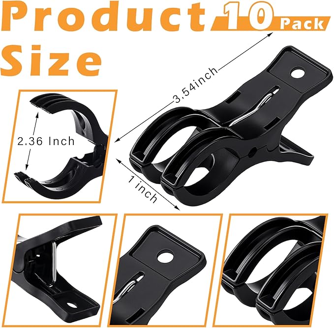 LemonRoad 10 Pack Large Balloon Arch Clips Plastic Transparent Backdrop Spring - Image 4