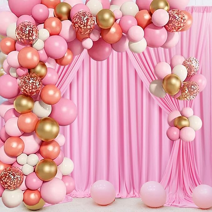 10 x 7 Feet Pink Backdrop Curtain - Image 4