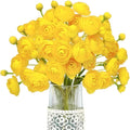 Letjolt Ranunculus Artificial Flower Yellow Silk Flowers Faux DIY Bouquet by Letjolt