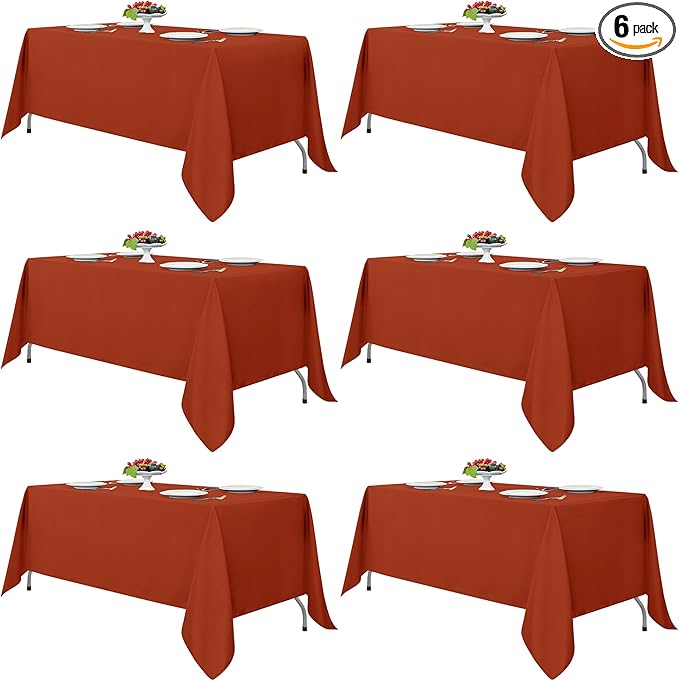 Fitable Rust Rectangle Tablecloths by Fitable