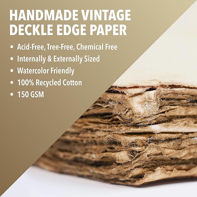 Wanderings Handmade Antique Deckle Edge Blank Paper - Image 7