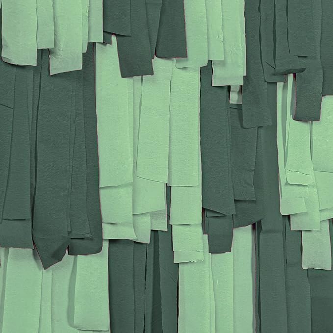 PartyWoo Dark Green Crepe Paper Streamers 4pcs 328ft Pack of Sage Emerald - Image 2