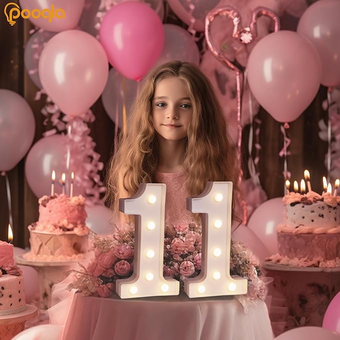 Pooqla Decorative LED Light Up Number Letters, Battery Operated - Image 2