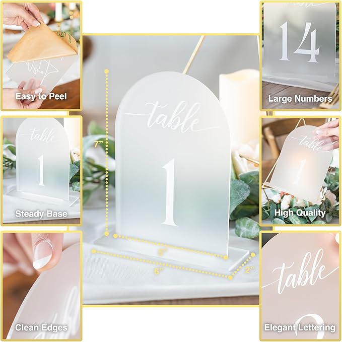 Frosted Arch Acrylic Table Numbers - Image 5
