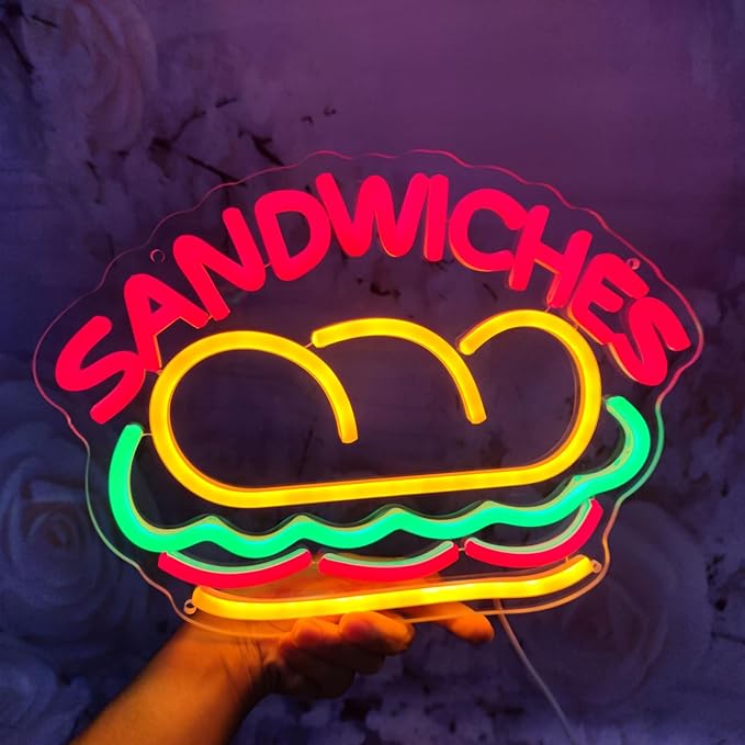 Sandwiches Neon Sign Sandwich Sign Food Neon Signs - Image 2