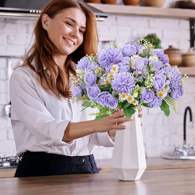 12 Packs Peonies Artificial Flowers, Silk Artificial Peonies Flowers Fake Peony - Image 4