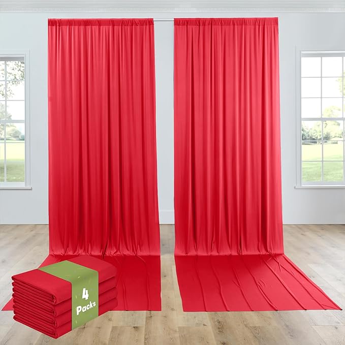 PartyVillage 20ft×15ft Red Backdrop Curtain - Image 2