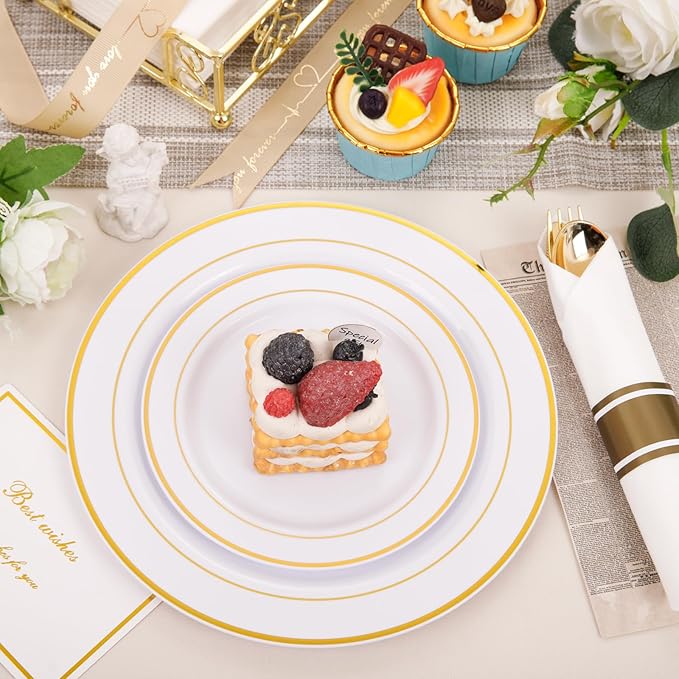 350Piece Gold Dinnerware Set for 50 Guests - Image 4