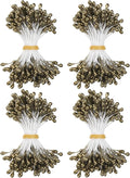 600-Pack Flower Stamens for Crafts, 5mm Double Heads Artificial Pearl Floral by MMETERXITY